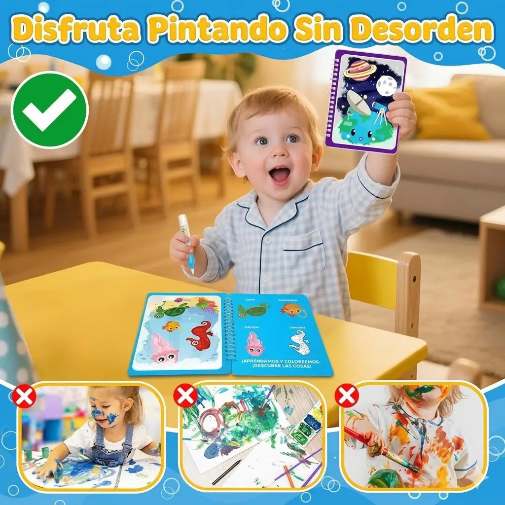 Libro Mágico de Agua: ¡Horas de diversión para tus chiquitos, cero regueros en casa! 2X1
