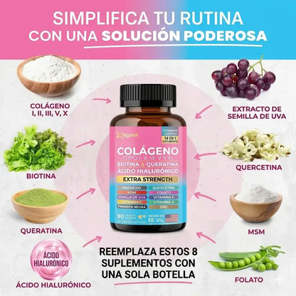COLLAGEN 14 en 1: Energía, belleza y vitalidad en una cápsula diaria. ¡Pide hoy y ahorra un 50%!
