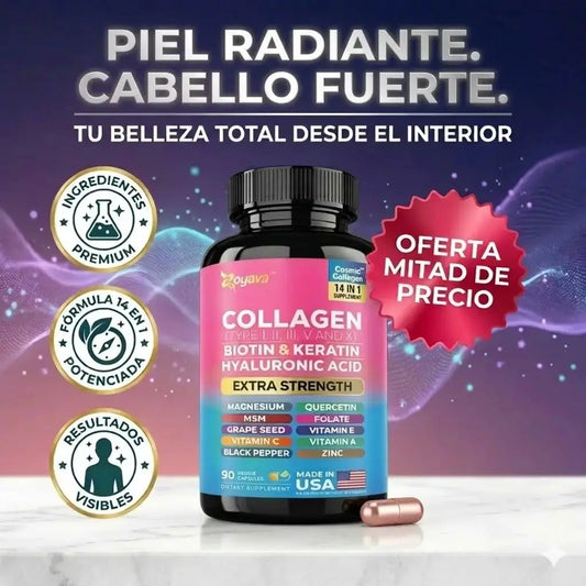 COLLAGEN 14 en 1: Energía, belleza y vitalidad en una cápsula diaria. ¡Pide hoy y ahorra un 50%!