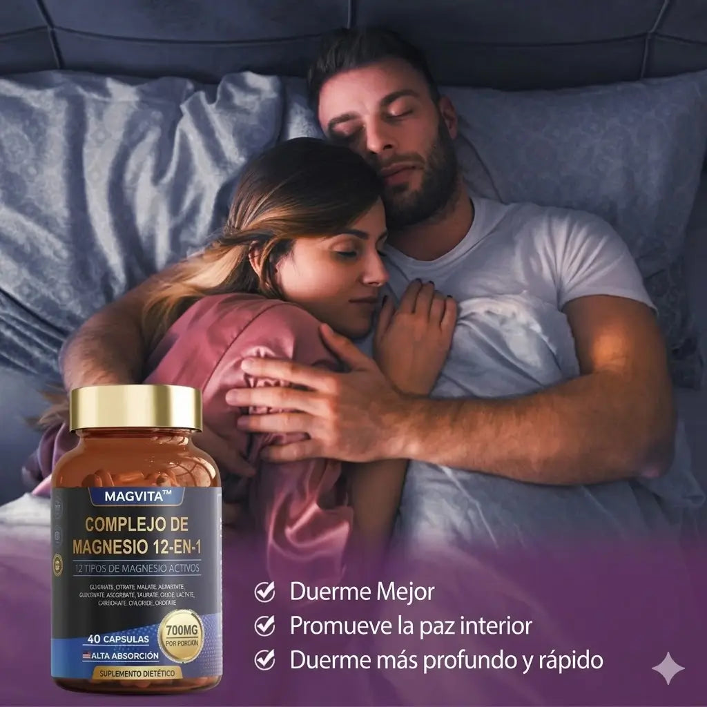 MagVita™ –  MAGNESIO Complex 12 en 1 cuerpo relajado,  mejor descanso  y mayor energía.