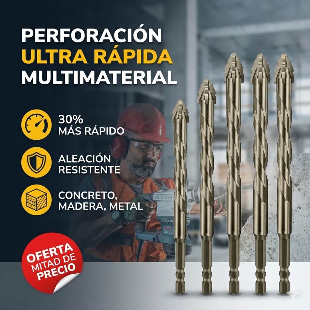 TITANX™  (kit 5 piezas) ¿Brocas que no duran? Perfora más, sin recalentar. 🔥 a mitad de precio HOY!