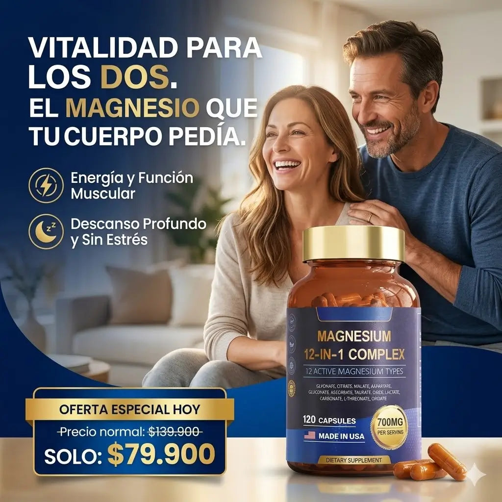 MagVita™ –  MAGNESIO Complex 12 en 1 cuerpo relajado,  mejor descanso  y mayor energía.